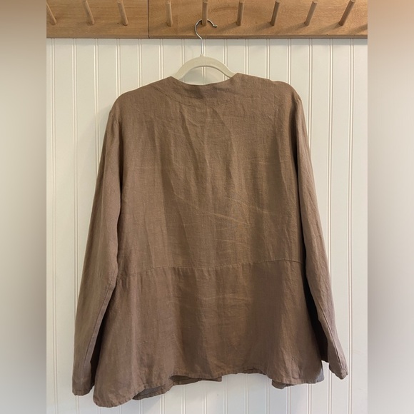Flax Linen Jacket light brown size Medium - Picture 7 of 9